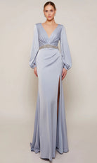 Alyce Paris 27696 - Bishop Sleeve Long Gown with Beaded Waist