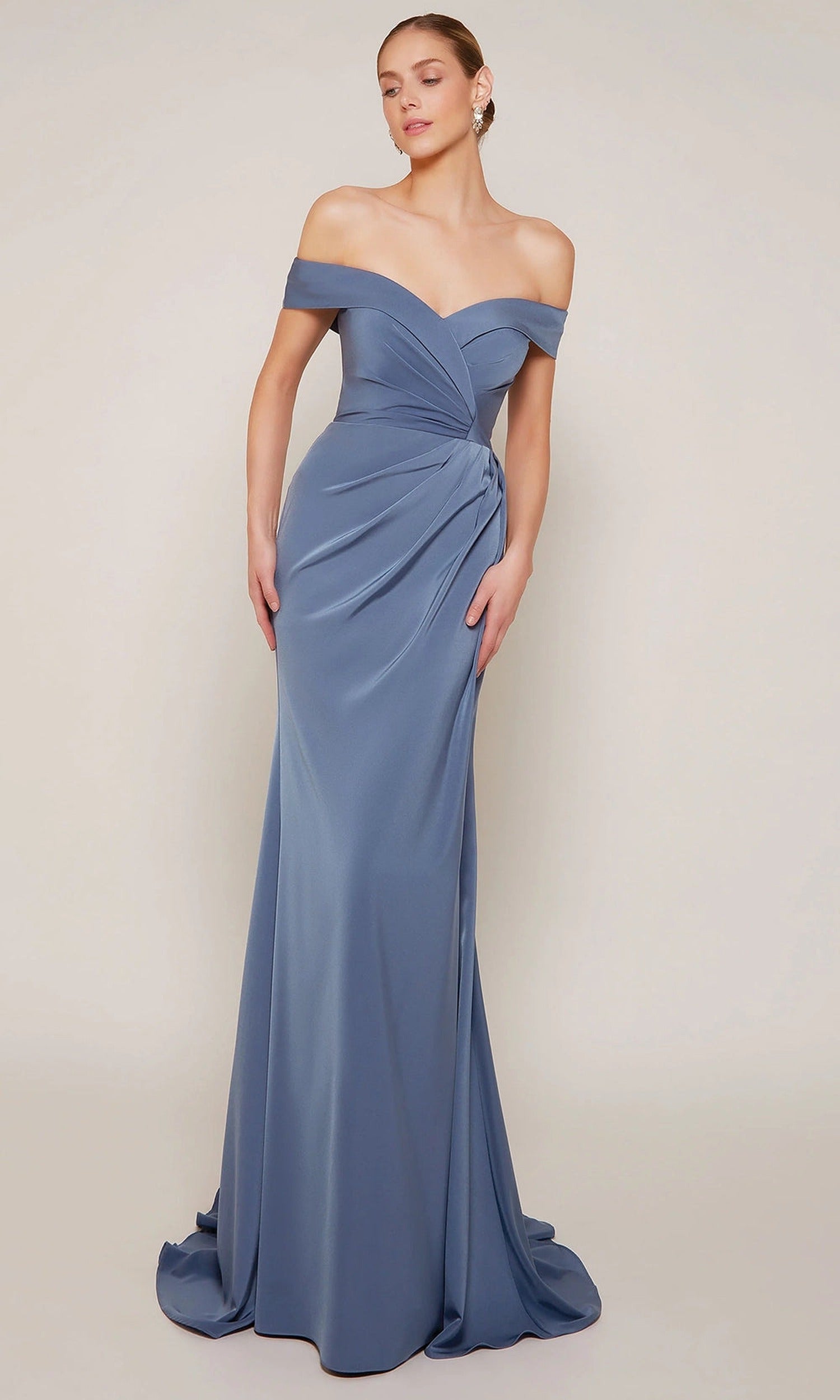 Alyce Paris 27698 - Off Shoulder Wrap Sheath Dress