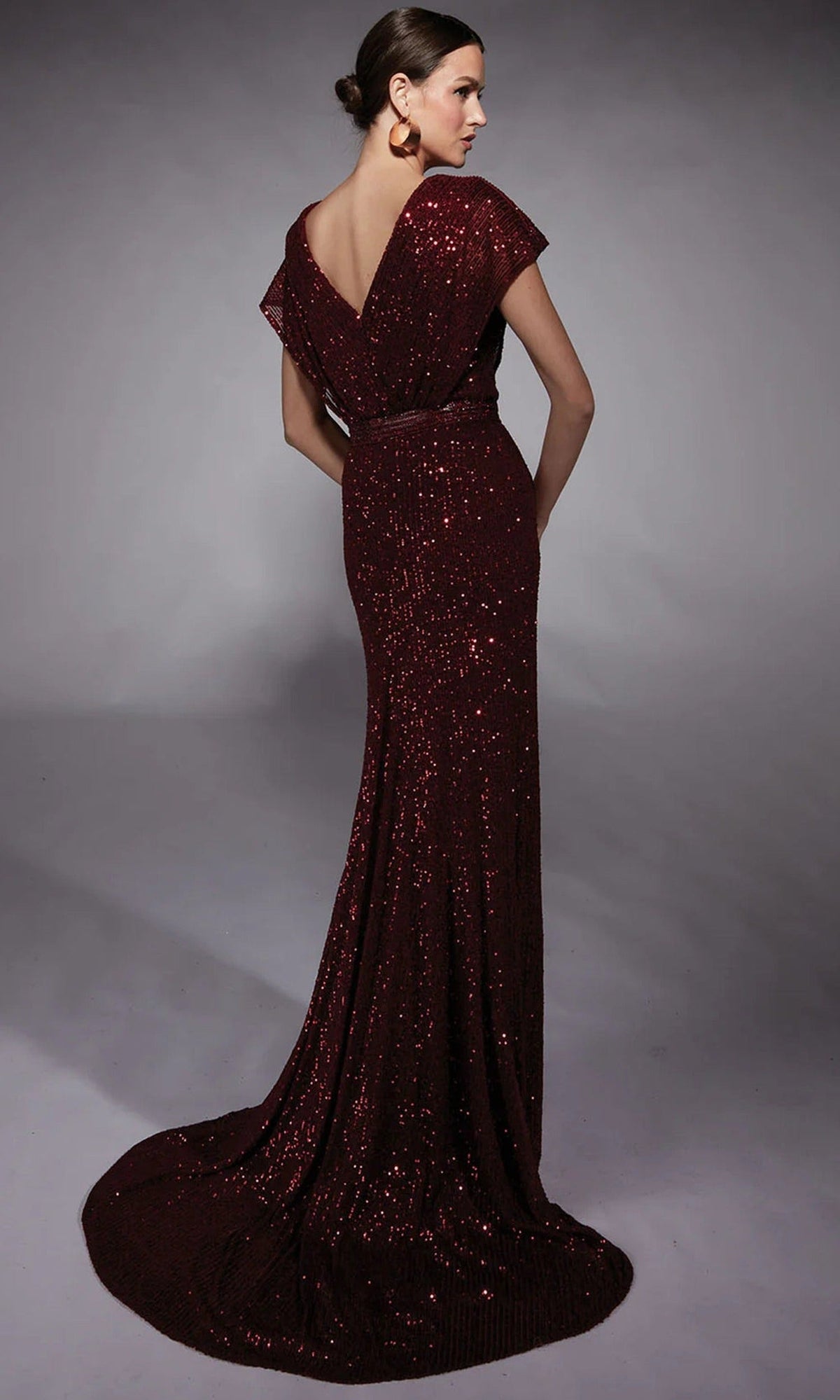 Alyce Paris 27708 - Short Sleeve Sequin Sheath Gown