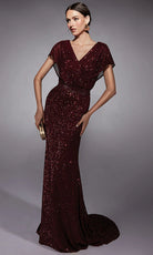Alyce Paris 27708 - Short Sleeve Sequin Sheath Gown