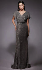 Alyce Paris 27708 - Short Sleeve Sequin Sheath Gown