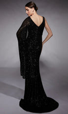 Alyce Paris 27718 - Sequin Ornate One Shoulder Cape Dress