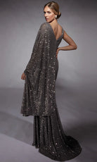 Alyce Paris 27718 - Sequin Ornate One Shoulder Cape Dress
