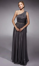 Alyce Paris 27719 - Metallic Chiffon One Shoulder Gown