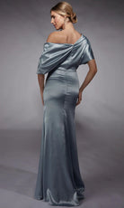 Alyce Paris 27721 - Asymmetric Neck Draped Charmeuse Dress