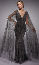 Alyce Paris 27725 - Sequined Detachable Cape Sleeve Dress