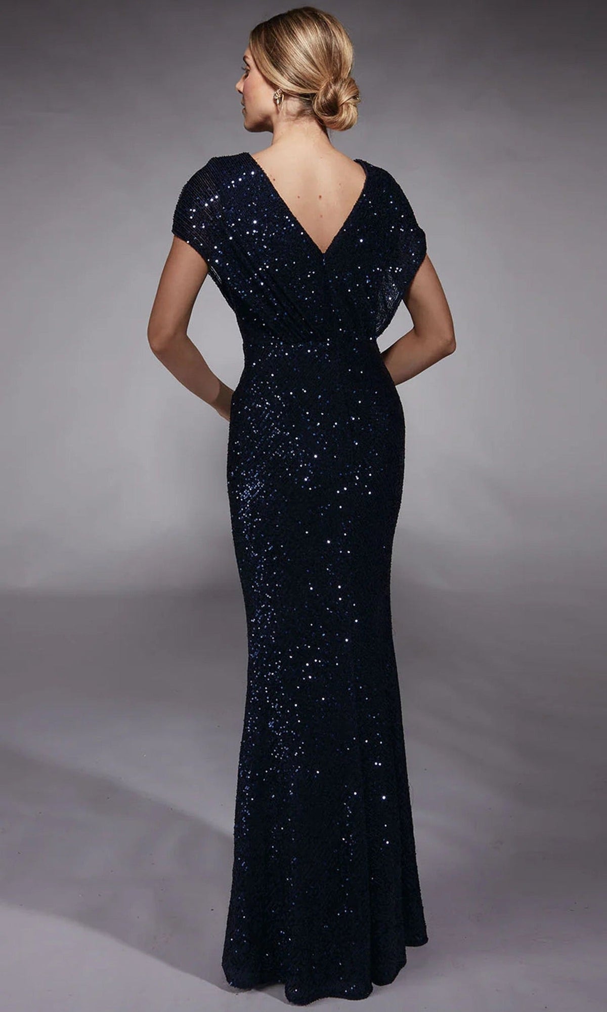 Alyce Paris 27729 - Glittering V-Neck Dress with Slit