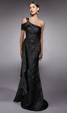 Alyce Paris 27734 - Cold Shoulder Jacquard Sheath Gown