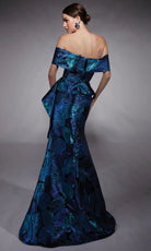 Alyce Paris 27736 - Jacquard Asymmetric Peplum Evening Dress