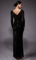 Alyce Paris 27741 - Sequin Long Sleeve V-Neck Dress