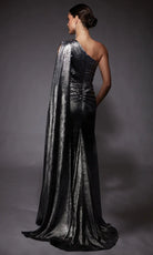 Alyce Paris 27753 - One Shoulder Ruched Metallic Evening Gown