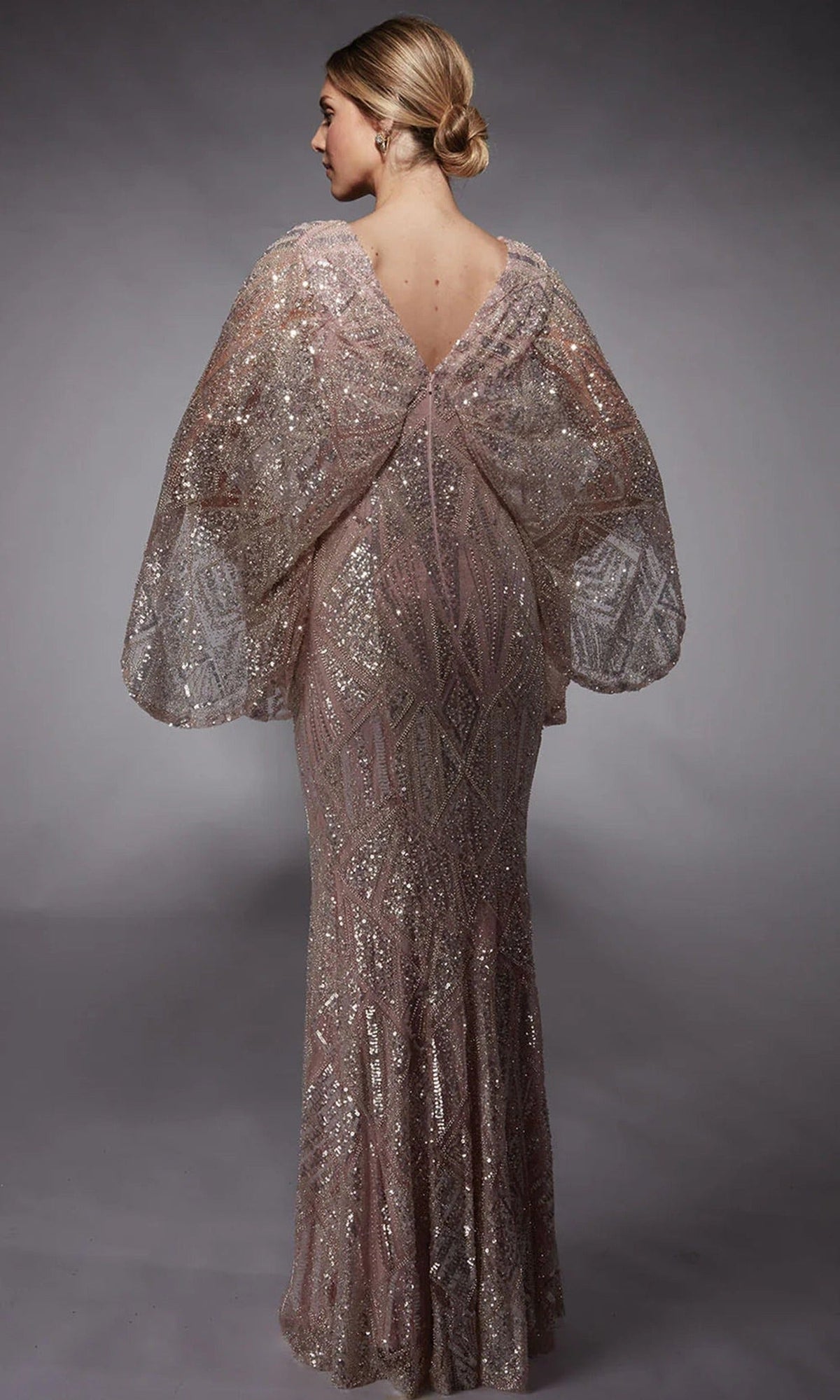 Alyce Paris 27756 - V-Neck Geometric Sequin Evening Dress