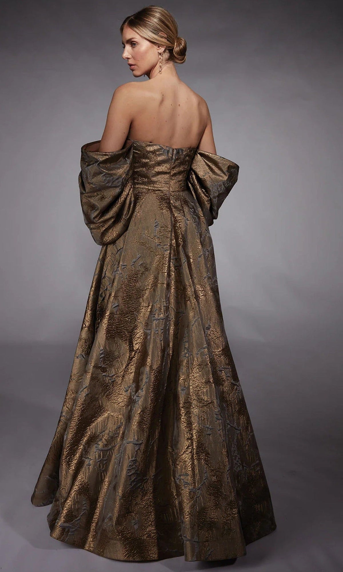 Alyce Paris 27760 - Off Shoulder Metallic Jacquard Gown