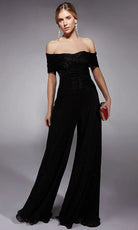Alyce Paris 27768 - Crinkle Chiffon Off Shoulder Jumpsuit
