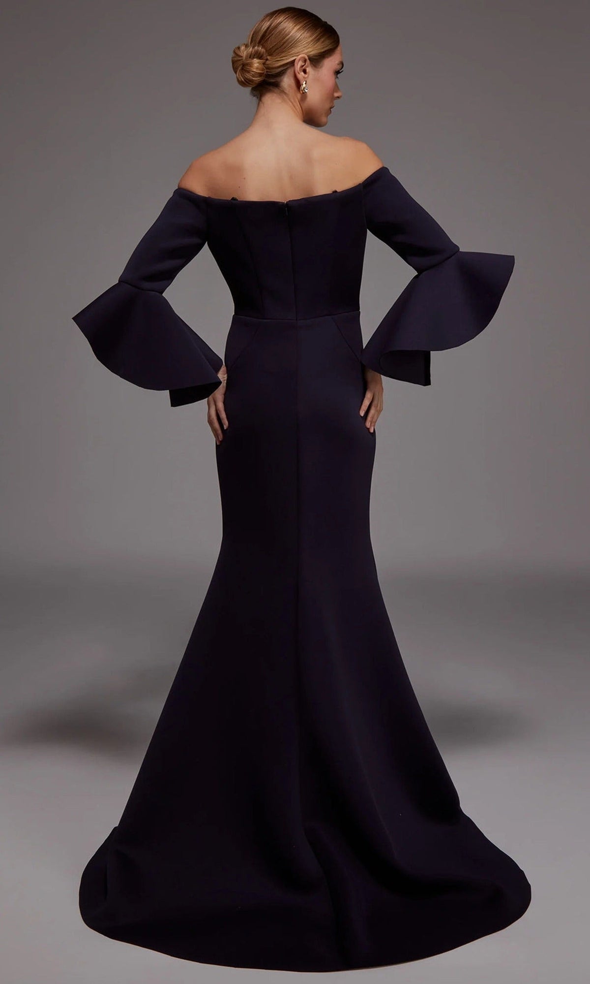 Alyce Paris 27777 - Off-Shoulder Mermaid Gown with Flounce Sleeves