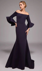 Alyce Paris 27777 - Off-Shoulder Mermaid Gown with Flounce Sleeves