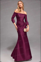 Alyce Paris 27782 - Off Shoulder Gown with Cuffed Sleeves