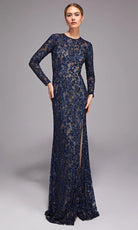 Alyce Paris 27788 - Beaded Illusion Sleeve Column Gown