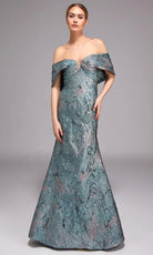 Alyce Paris 27794 - Off Shoulder Jacquard Evening Gown