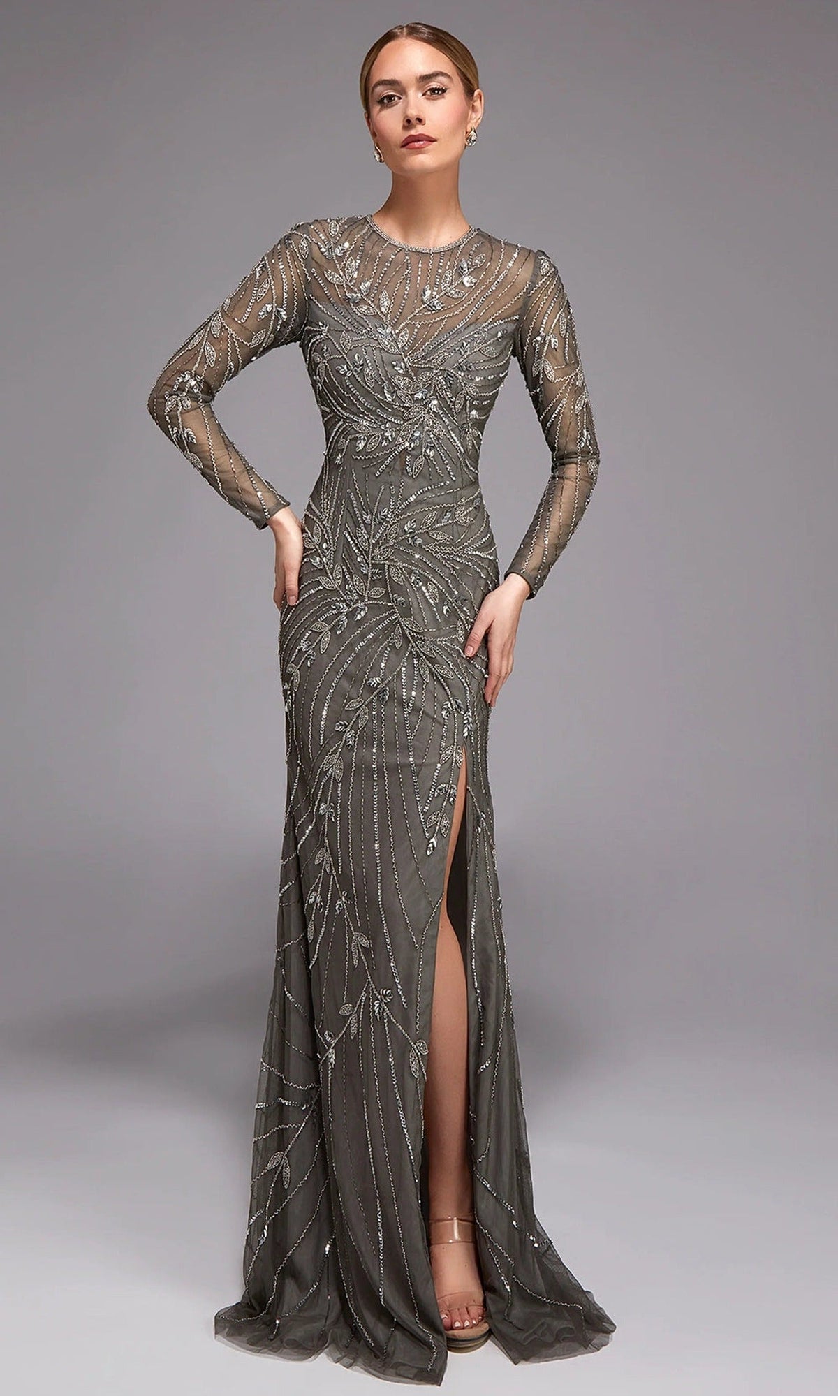 Alyce Paris 27801 - Beaded Illusion Sleeve Evening Gown