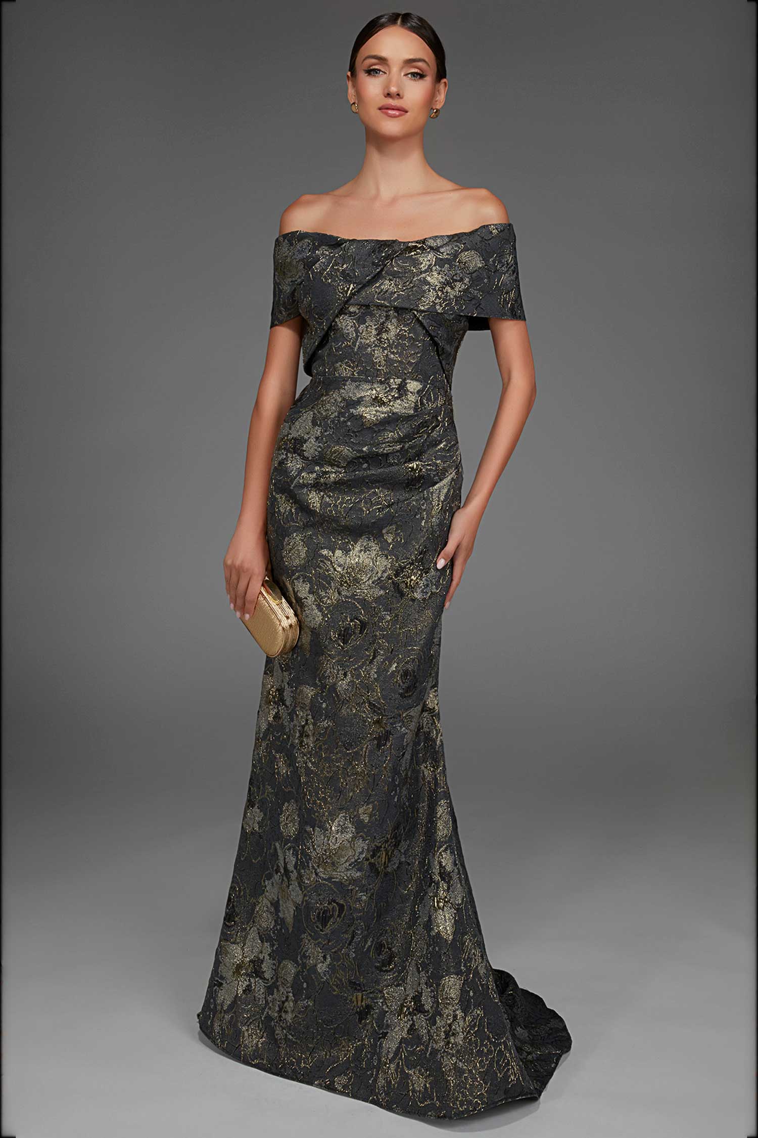 Alyce Paris 27802  Jacquard Off Shoulder Mermaid Gown