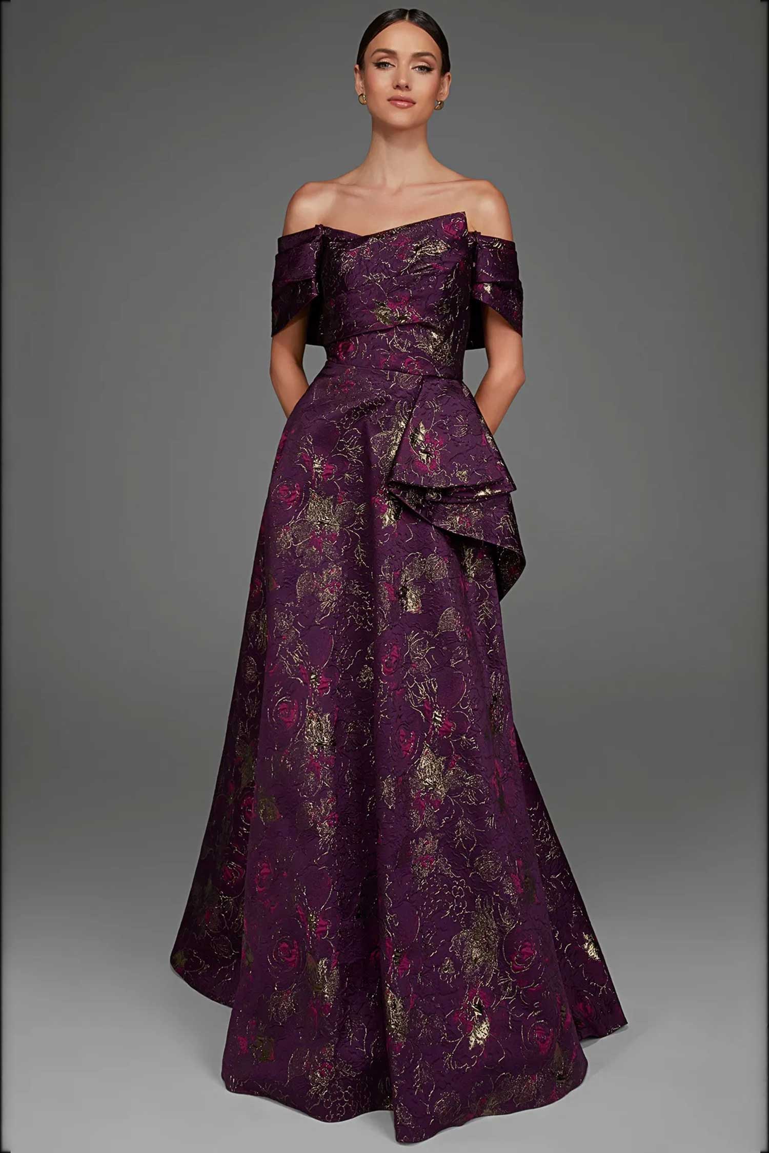 Alyce Paris 27802  Jacquard Off Shoulder Mermaid Gown