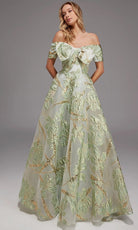Alyce Paris 27804 - Off Shoulder Leaf Motif Ball Gown