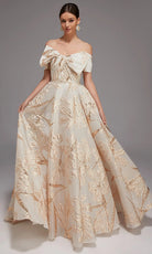 Alyce Paris 27804 - Off Shoulder Leaf Motif Ball Gown