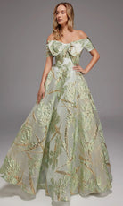 Alyce Paris 27804 - Off Shoulder Leaf Motif Ball Gown