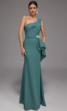 Alyce Paris 27812 - One Shoulder Draped Waist Gown