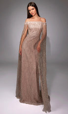 Alyce Paris 27821 - Off Shoulder Gown with Beaded Cape