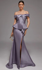 Alyce Paris 27827 - Off Shoulder Peplum Mermaid Gown