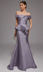 Alyce Paris 27827 - Off Shoulder Peplum Mermaid Gown