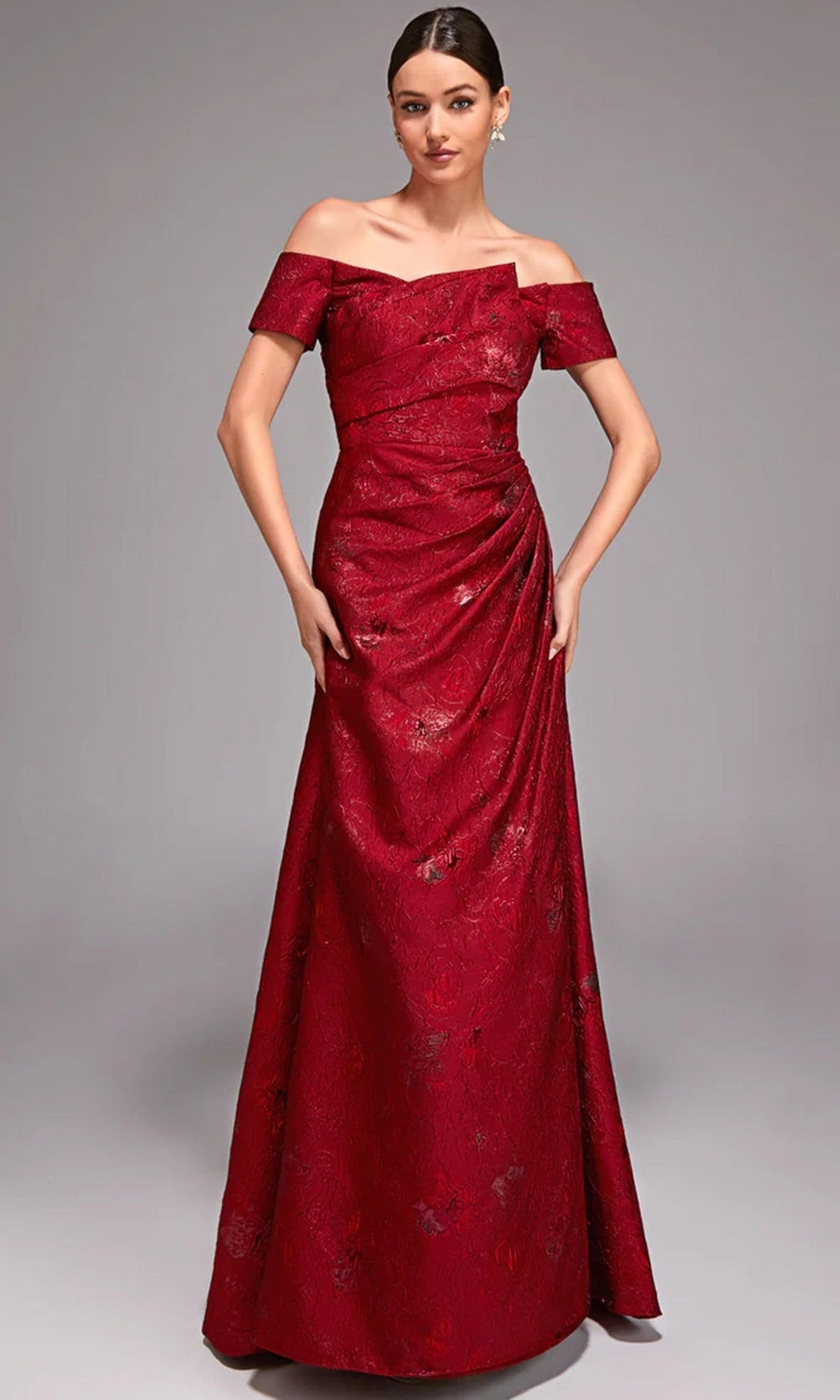 Alyce Paris 27828 - Off Shoulder Jacquard A-Line Gown