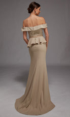 Alyce Paris 27829 - Off Shoulder Peplum Gown with Slit