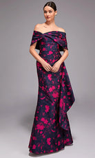 Alyce Paris 27832 - Off Shoulder Floral Jacquard Gown