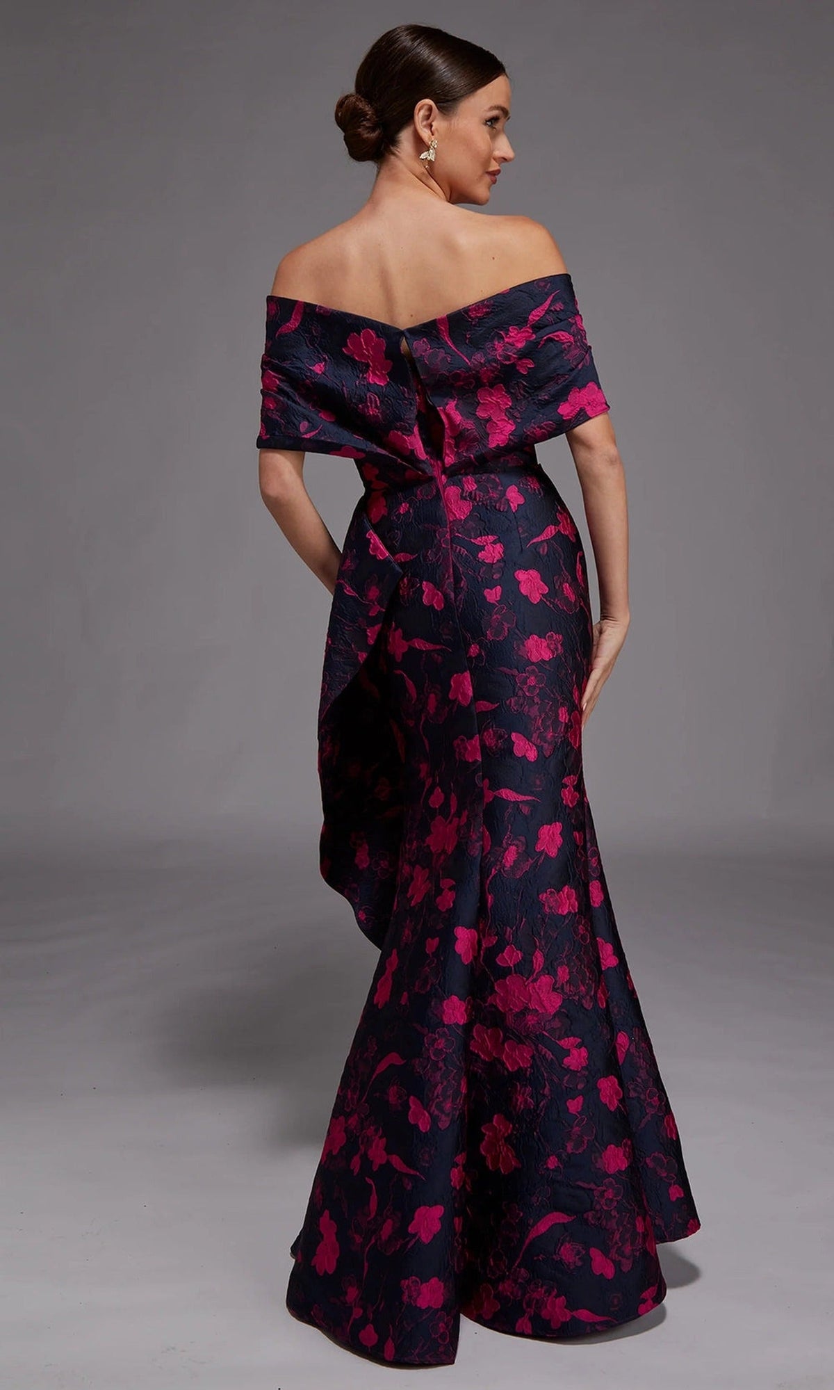Alyce Paris 27832 - Off Shoulder Floral Jacquard Gown