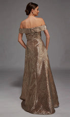 Alyce Paris 27844 - Off-Shoulder Metallic Jacquard Evening Gown