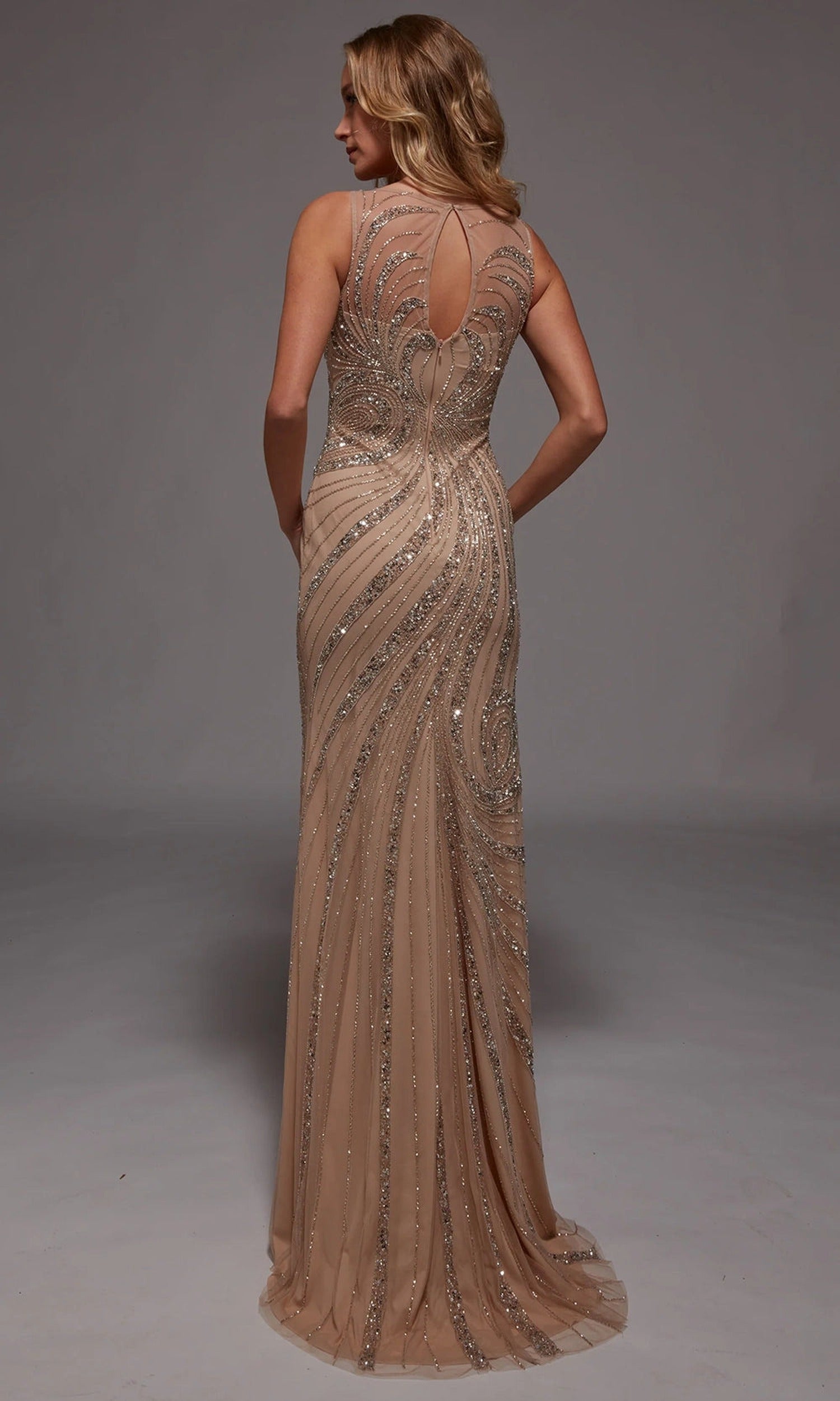 Alyce Paris 27846 - Beaded Illusion Keyhole Evening Gown