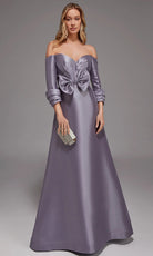 Alyce Paris 27859 - Off Shoulder Bow Waist Evening Gown