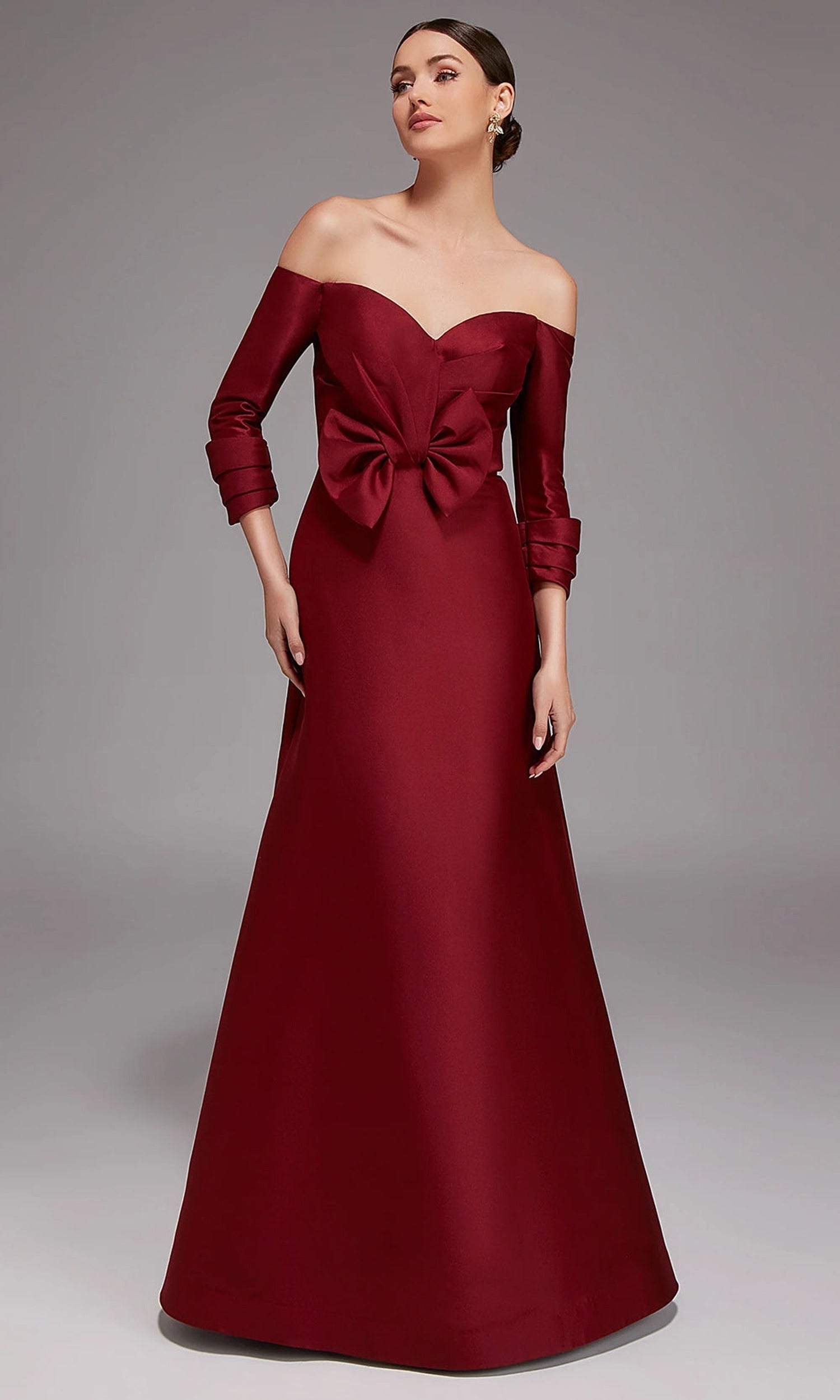 Alyce Paris 27859 - Off Shoulder Bow Waist Evening Gown