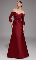 Alyce Paris 27859 - Off Shoulder Bow Waist Evening Gown
