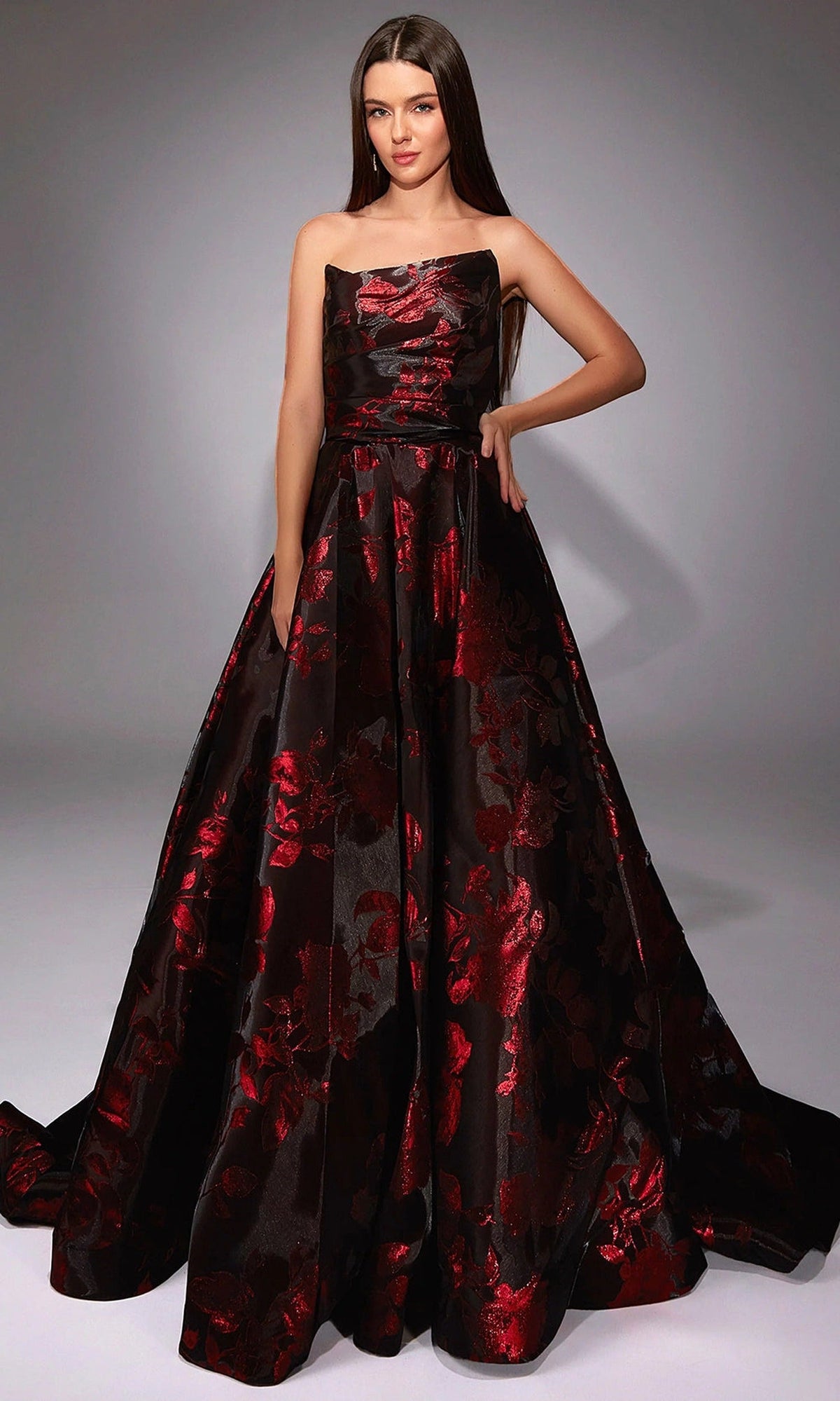 Alyce Paris 27862 - Strapless Ball Gown with Detachable Sleeves
