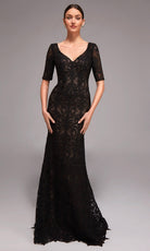 Alyce Paris 27871 - V-Neckline Allover Lace Evening Gown