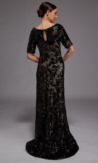 Alyce Paris 27876 - Leaf Sequin Bateau Neckline Formal Gown