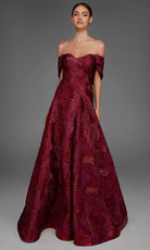Alyce Paris 27884 - Off Shoulder Geometric Jacquard Gown
