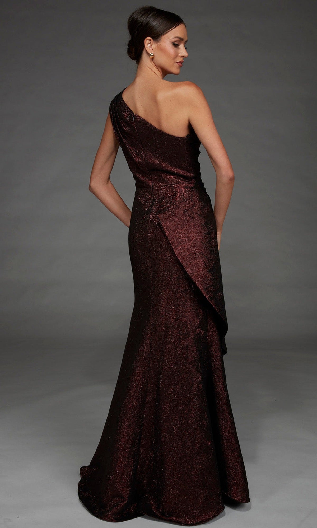 Alyce Paris 27885 - Jacquard Sleeveless Asymmetric Formal Gown