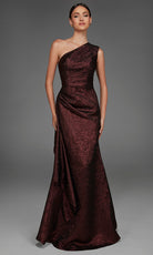 Alyce Paris 27885 - Jacquard Sleeveless Asymmetric Formal Gown