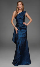 Alyce Paris 27885 - Jacquard Sleeveless Asymmetric Formal Gown