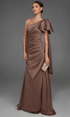 Alyce Paris 27891 - One Shoulder Ruched Ornate Evening Gown